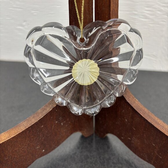 Vintage Princess House Lead Crystal Glass 3" Heart Hanging Ornament Czech #140 - Picture 2 of 10